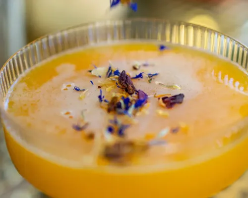 Coctail with flowers