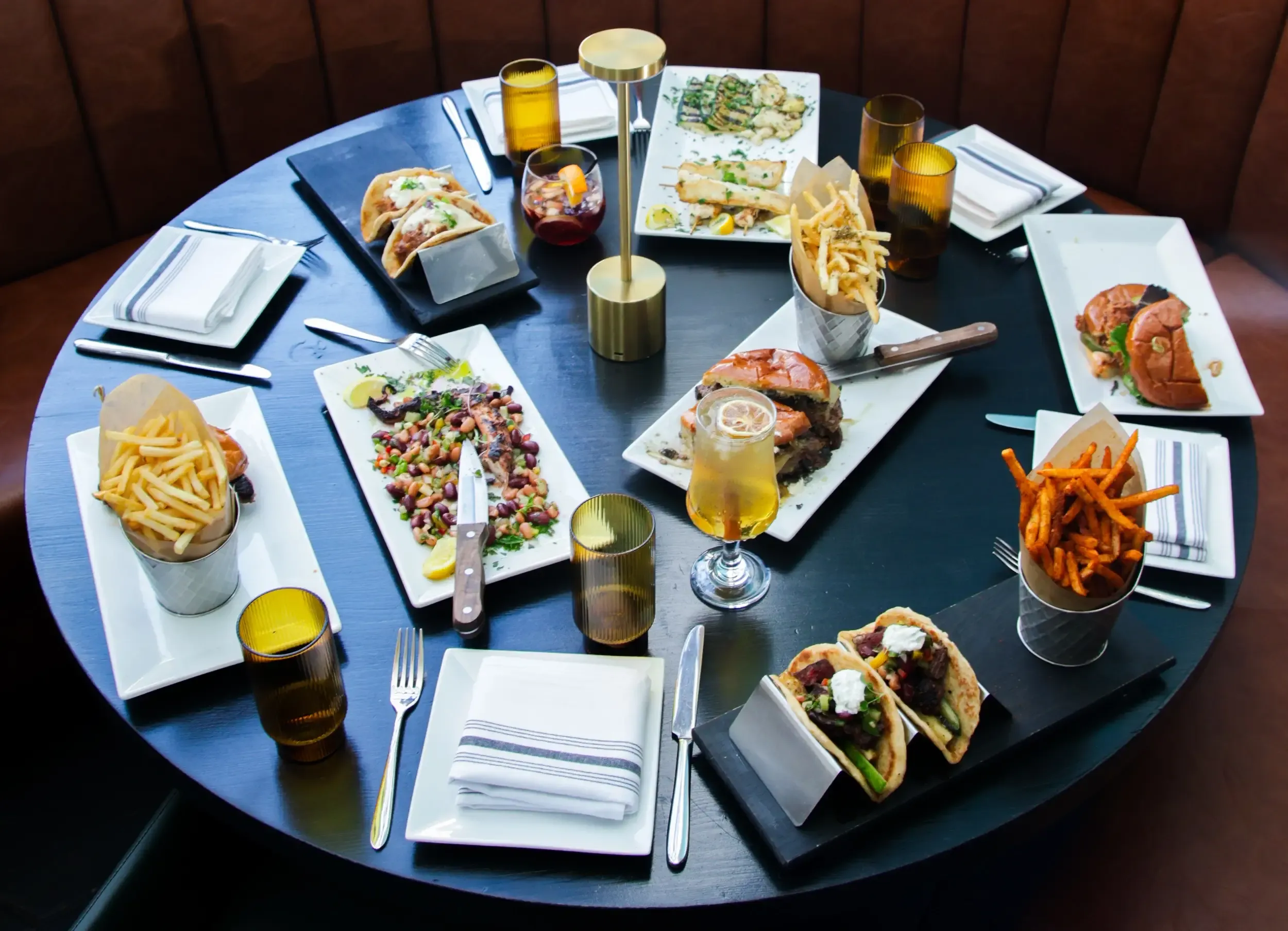 Dinner table with food